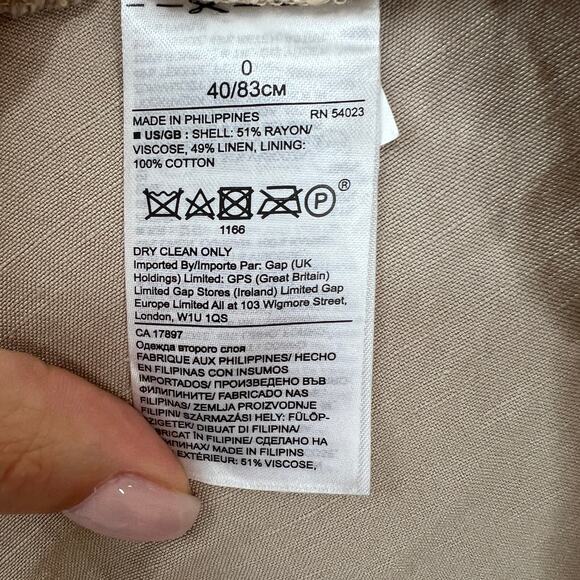 Banana Republic Beige 0 Button Down Midi Dress Detachable Straps Square Neck - Picture 8 of 9